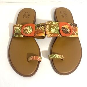 Naturalizer‎ Women's Finola Leaf Orange Slip on flat sandal leather sz 10